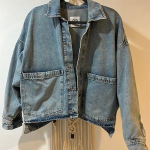 NWOT Zara oversized denim jacket